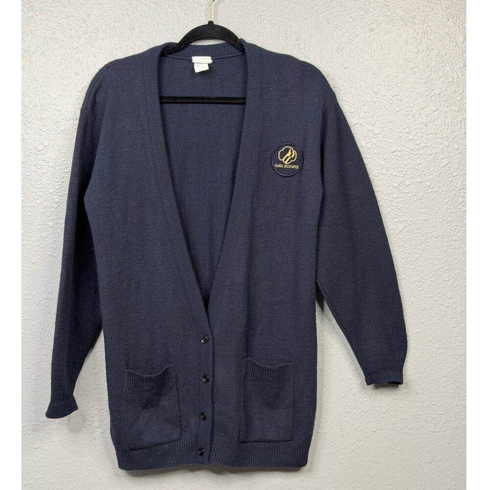 Girl Scouts Vintage Navy Blue Cardigan Sweater / Size-Medium